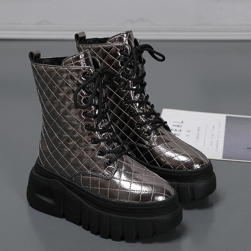 欧洲站2025春季新款女增高松糕鞋