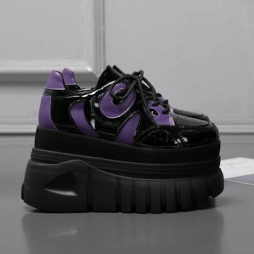 漆皮增高11cm休闲鞋女