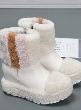 欧洲站雪地靴冬季新款厚底防滑