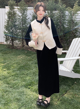 现货2026新款丝绒中国风套装8609P155K218