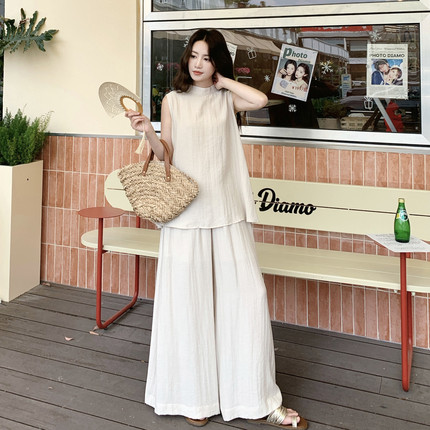 现货2026新款夏季松弛感气质两件套极简风RF2B066-6682-P145K238