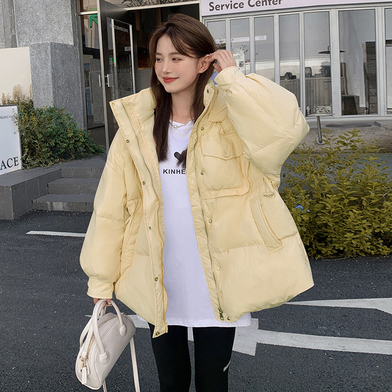 多巴胺黄色短款收腰羽绒服女冬2024年新款独特漂亮超好看女生外套,女装羽绒服,杭阁服饰