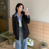 现货2023秋季新款假两件西装外套1001-P125K178，女装西装，杭阁服饰