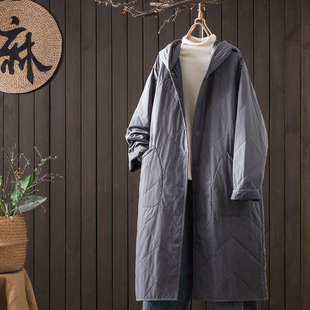 冬季 口撞色设计感轻薄棉衣夹棉外套菱格保暖棉服 宽松连帽棉袄女袖