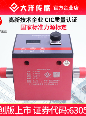 大洋DYN200动态扭矩传感器电机转矩扭力转速功率测量检测10/100Nm