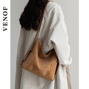 维洛芬 行吟 托特包女斜挎高级小众真牛皮单肩一包三用双肩水桶包