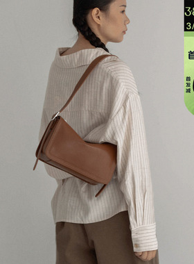 【维洛芬】方界软枕 单肩包女斜挎复古植鞣真牛皮高级小众枕头包