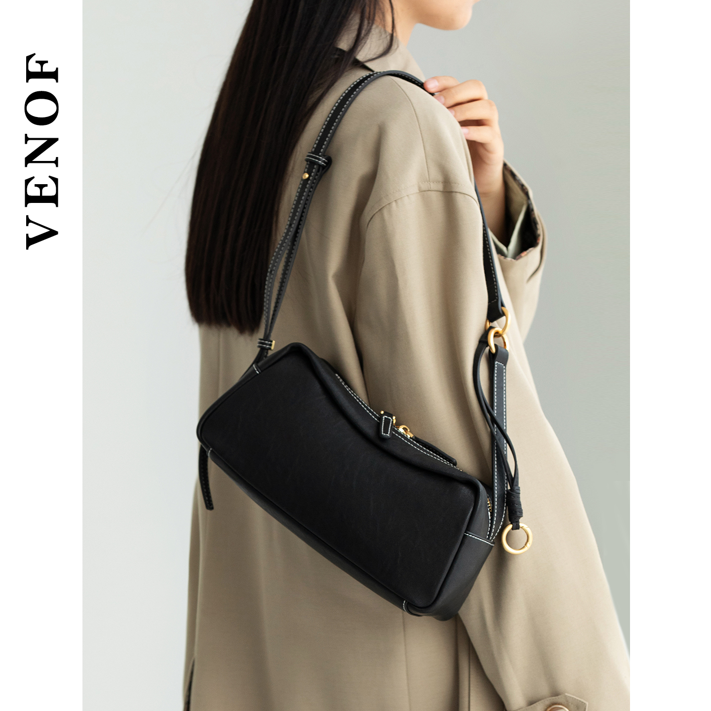 维洛芬正品牛皮小方包