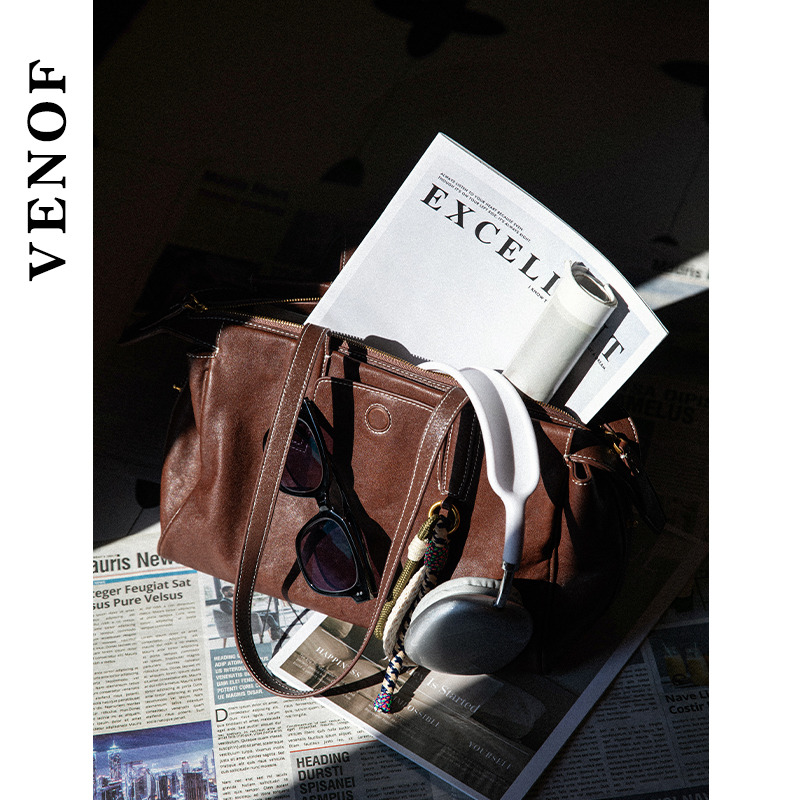 维洛芬头层牛皮托特包大容量轻奢