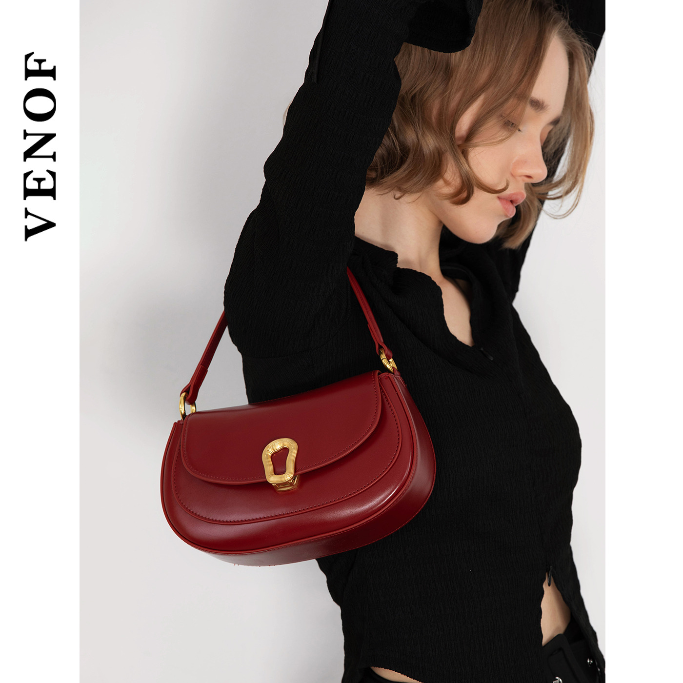 维洛芬小众设计单肩包手提马鞍包