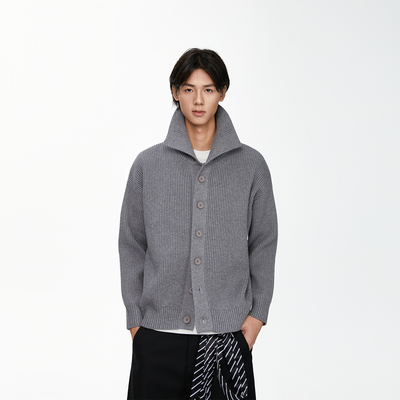 TSAS 秋冬三色高领纽扣开衫毛衣宽松长袖cleanfit针织衫