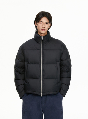 TSAS 冬季新国标基础羽绒服宽松cleanfit风格短宽金属拉链外套