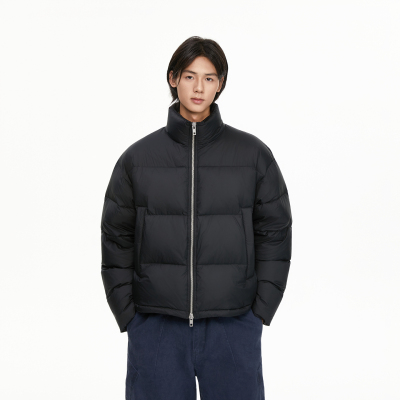 TSAS 2025冬季新国标金属拉链基础羽绒服宽松百搭