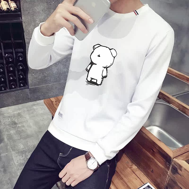 秋季男士长袖T恤薄款圆领卫衣青年韩版潮流上衣学生秋衣外套衣服|msdalam kategori Pakaian Lelaki, baju-T - dari Buy2taobao.com untuk memberikan perkhidmatan ejen Taobao profesional membeli