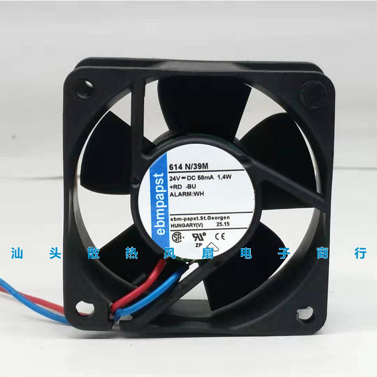 全新德国ebmpapst 614N/39M DC24V 6025 0.058A 1.4W 6CM散热风扇