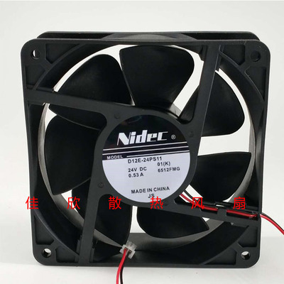 原装 NIDEC 12CM 12038 24V 0.53A D12E-24PS11 变频器散热风扇