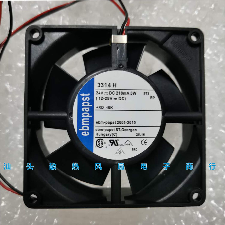 德国ebm 3314H DC24V 220mA 5.3W 9032 9CM变频器散热风扇