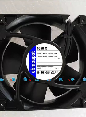 TYP 4650X PAPST 230v 18W 12038 12CM 全金属耐高温交流散热风扇