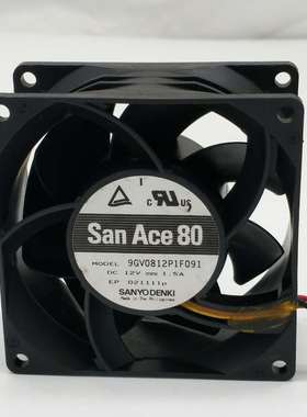 三洋9GV0812P1F091 12V 1.5A 8CM 8038大风量散热风扇80*80*38MM