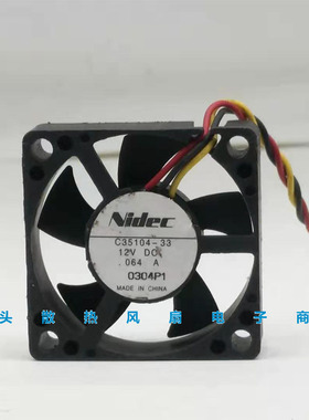 原装Nidec C35104-33 12V 0.064A 3.5CM 3510 3线双滚珠散热风扇