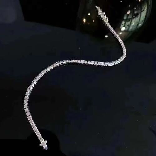 日本制18K金女镶3克拉天然南非高品质钻石圆钻手链真金真钻送证书
