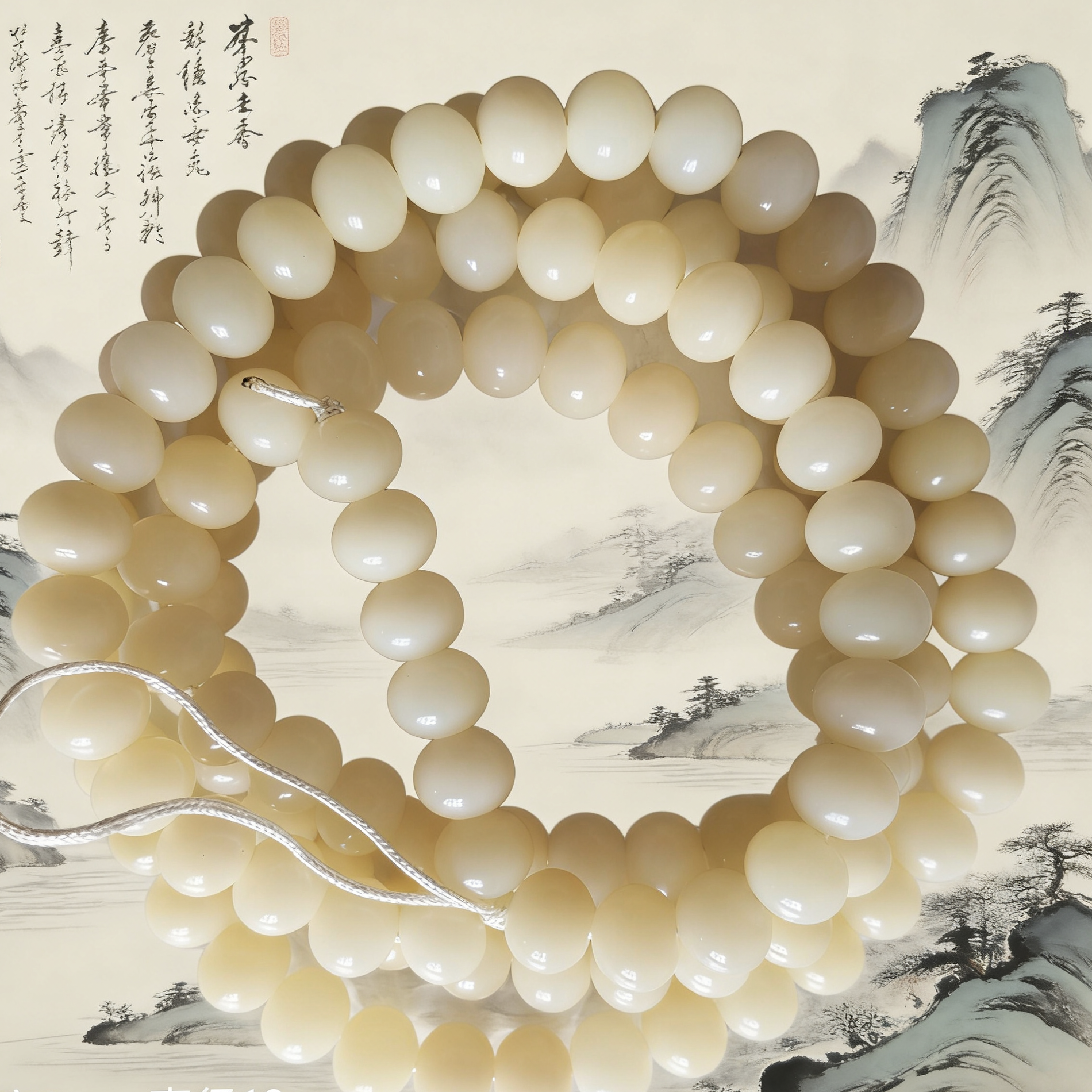 天然白菩提根苹果圆手串
