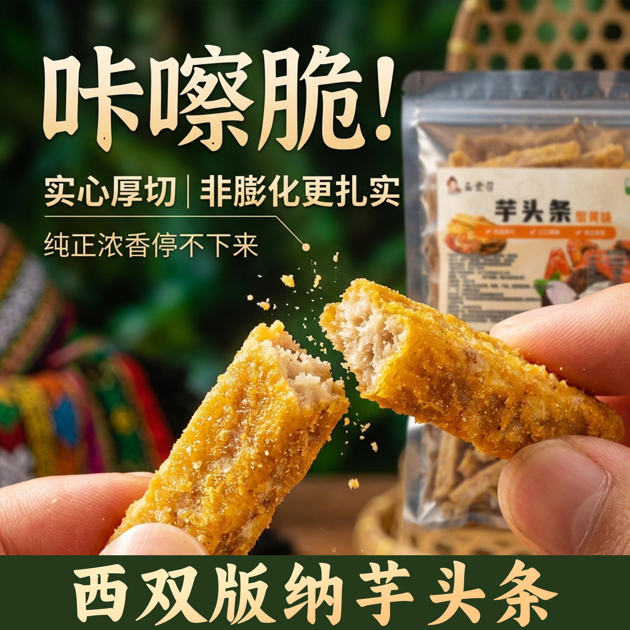 西双版纳风味蟹黄味芋头条香酥酥脆原味网红休闲零食办公室吃货