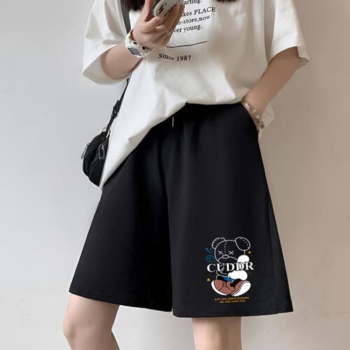 运动短裤子女款2026夏季薄款爆款五分中裤潮流显瘦阔腿高腰休闲裤