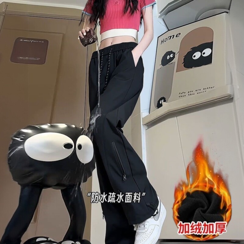 防风防水登山运动裤子女款冬季机能冲锋裤潮流外穿加绒加厚休闲裤