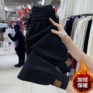 百搭加绒加厚卫裤 束脚宽松运动裤 子 女士秋冬季 商场倒闭清仓休闲裤