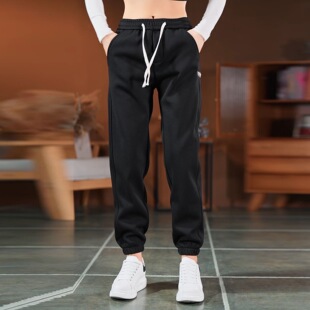 百搭运动裤 华夫格休闲裤 潮流显瘦高腰时尚 宽松束脚裤 子 女士春夏季