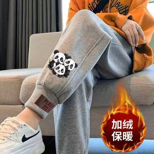 加绒运动裤女冬季加厚休闲裤宽松束脚哈伦裤潮流时尚爆款保暖卫裤