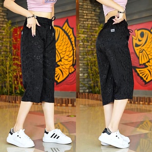 速干直筒中裤 便宜处理七分裤 宽松百搭休闲裤 运动短裤 女士夏季 新款