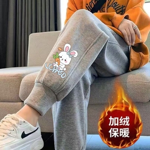 女士秋冬季 潮流束脚运动裤 哈伦裤 时尚 宽松显瘦休闲裤 加绒加厚卫裤