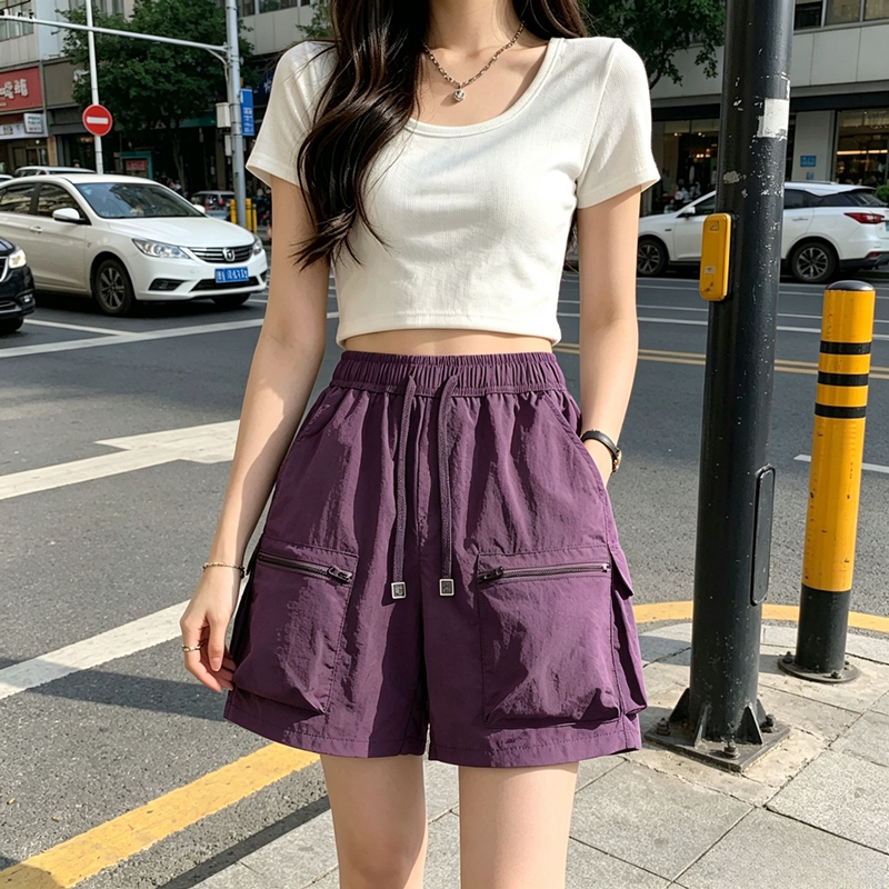 商场倒闭冰丝运动短裤女士夏季薄款休闲裤五分裤潮流宽松直筒中裤