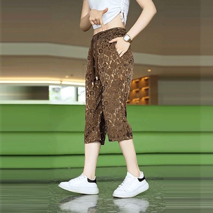 薄款 夏季 子女款 女 冰丝时尚 高腰显瘦运动短裤 休闲裤 清仓便宜七分裤