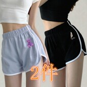 百搭居家睡裤 短裤 子潮ins 高腰运动三分裤 休闲热裤 女夏季 宽松韩版
