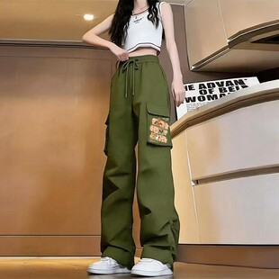 直筒工装 新款 女士2026春夏季 爆款 宽松百搭显瘦高腰休闲裤 裤 运动裤