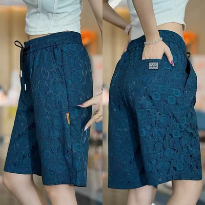 清仓捡漏冰丝运动短裤女夏季薄款休闲宽松外穿直筒五分中裤子潮流