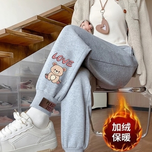加绒卫裤 新款 爆款 束脚哈伦裤 清仓尾货加绒休闲裤 显瘦运动裤 女冬季