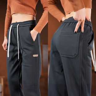 高腰运动裤 休闲裤 华夫格宽松显瘦束脚裤 新款 子潮流 女士2026春夏季