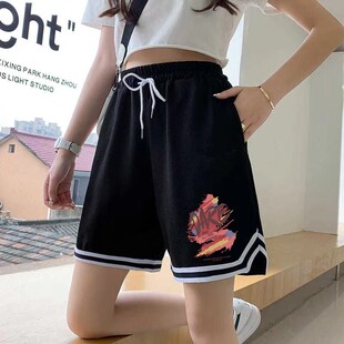 女夏季 潮流直筒中裤 2026新款 跑步速干阔腿五分裤 子 休闲裤 运动短裤