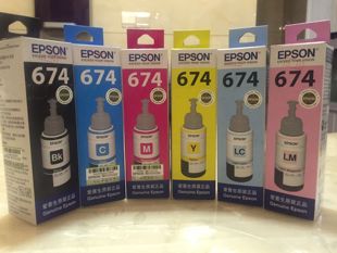 810 原装 850 L805 1800连供打印机T6741 爱普生674墨水六色L801