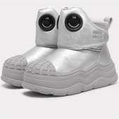 厚底圆头可爱卡通保暖棉鞋 2026冬新款 隐形内增高8厘米 雪地靴B321