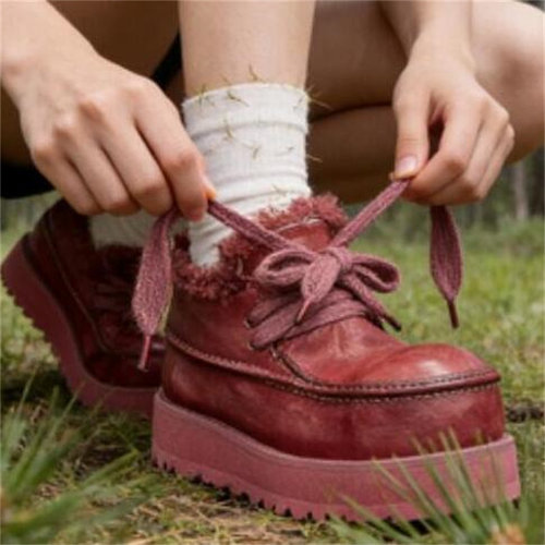 隐形内增高8厘米莱咖坡跟雪地靴