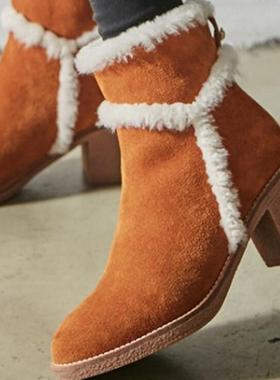 2026冬款隐形内增高10厘米 后拉链 超高跟 雪地靴 短靴女靴5701k