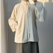 暗袖 日常通勤加兜 汉服女明制立领对襟弓袋袖 盈香 秋意凉白色