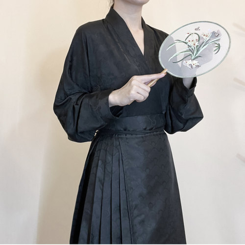 暗袖盈香原创汉服女宋制交领提花飞机袖改良汉元素秋冬日常通勤款