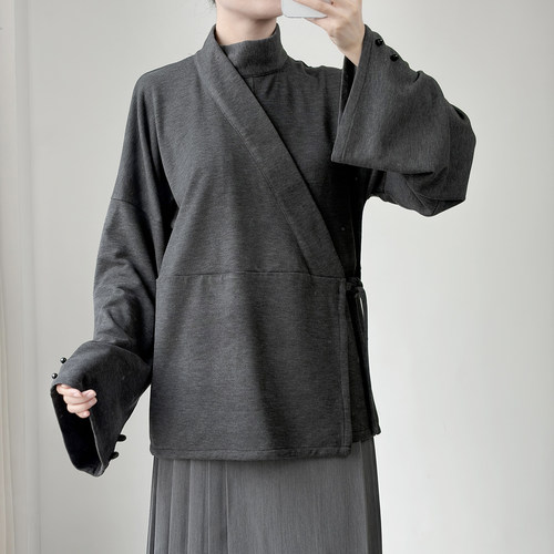 暗袖盈香改良晋制曲领襦天丝羊毛舒适保暖内搭汉服女日常通勤秋冬