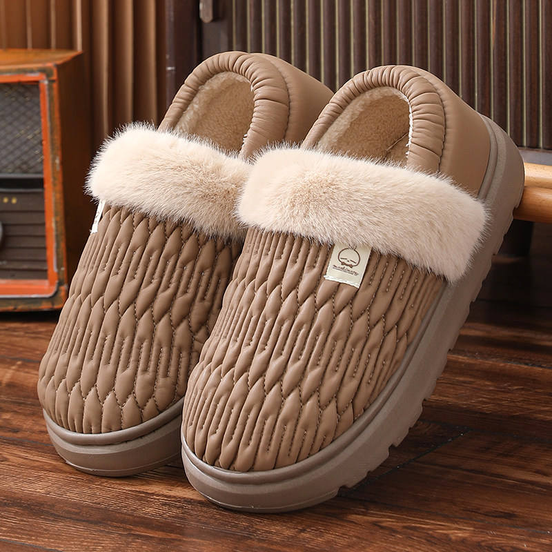 流氓兔秋冬季棉拖鞋女包跟室内月子鞋家用保暖居家厚底棉鞋男冬天
